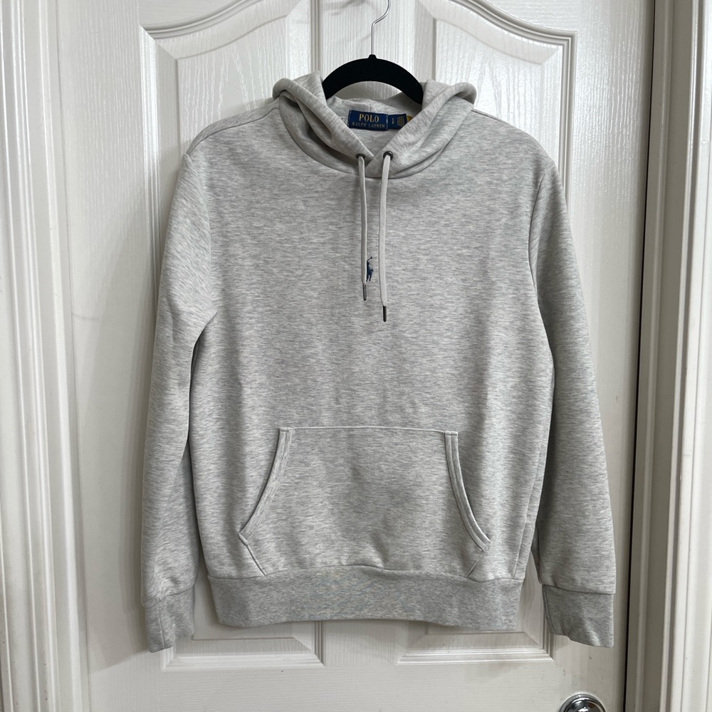 Ralph Lauren Light Heather Gray Polo Hoodie Small